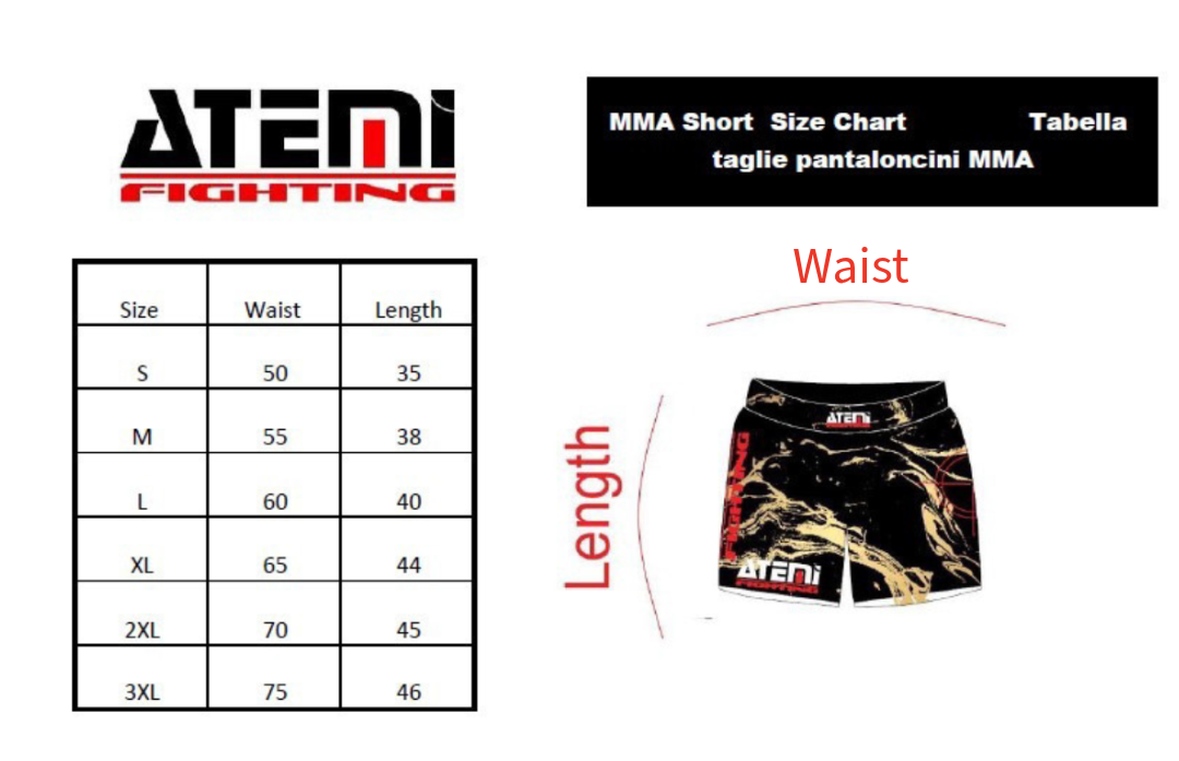 Atemi Pro Golden Black Marble Fight Shorts