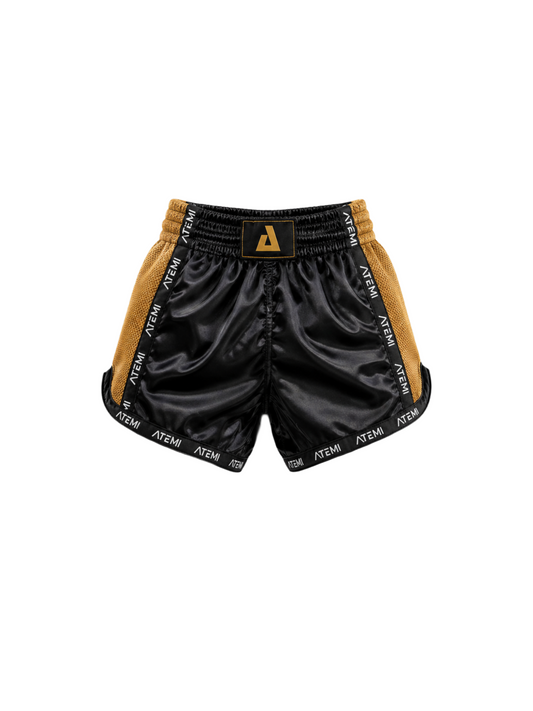 Atemi Pro Golden Muay Thai Shorts – Black Gold